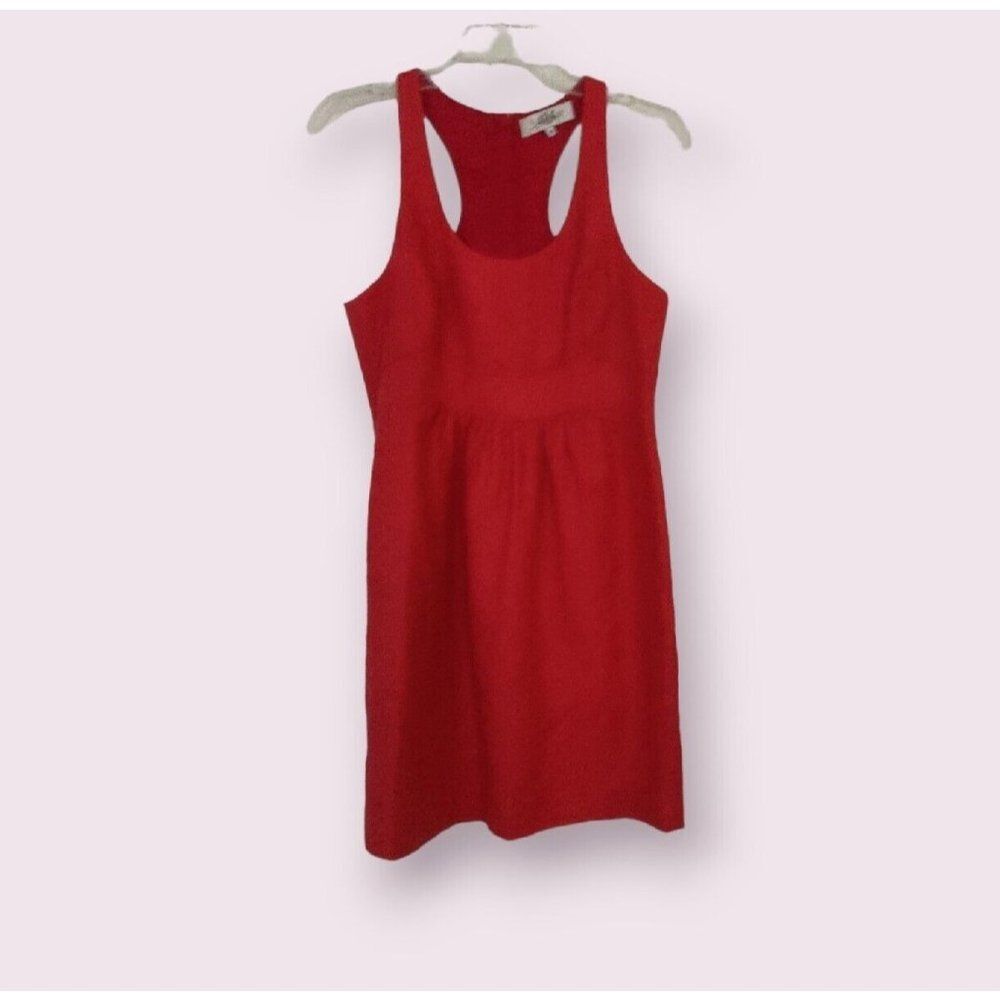 Tibi Women's Halter Dress A - Line Lined Size 6 Coral Pink Cotton Summer